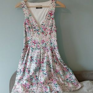 Bright and colorful for and flare dress.